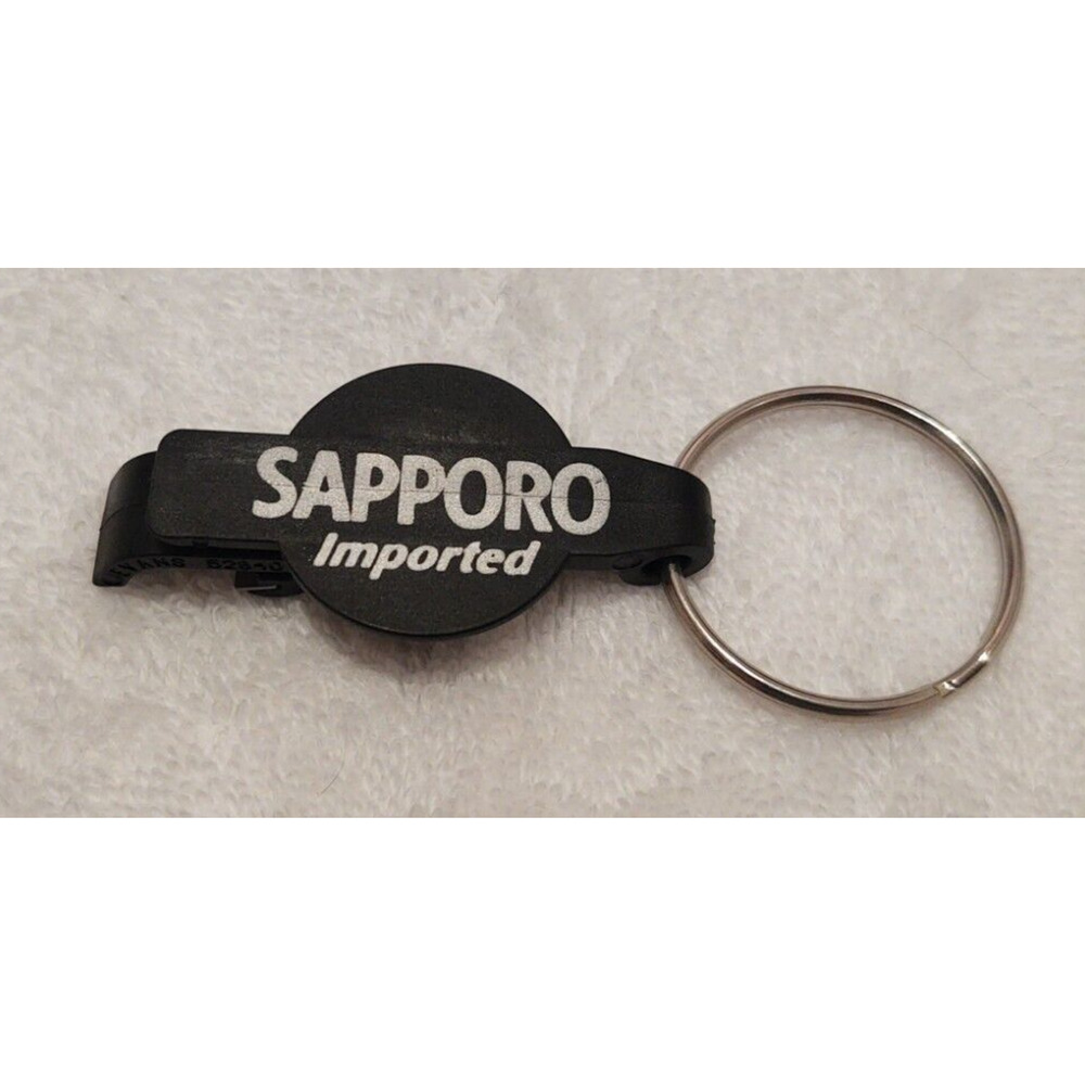 Black Sapporo Beer Keychain & Bottle Opener Dad Birthday, Father's Day Gift